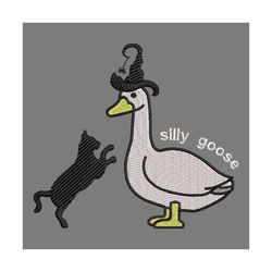 silly goose horror halloween duck embroidery