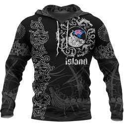 viking hoodie viking drakkar iceland, all over print hoodie zip hoodie fleece hoodi 3d, vikings tattoo hoodie 3d ka152
