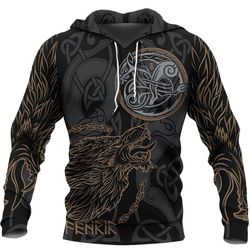 viking hoodie, odin and raven wolf red, all over print hoodie zip hoodie fleece hoodi 3d, vikings tattoo hoodie 3d ka168