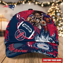 custom name nfl new england patriots caps, nfl new england patriots adjustable hat mascot & flame caps for fans 7152