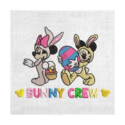 bunny crew mickey and minnie easter eggs embroidery