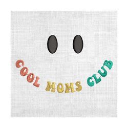 cool moms club smiley face mother day embroidery