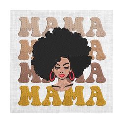 black girl mama mother day embroidery design