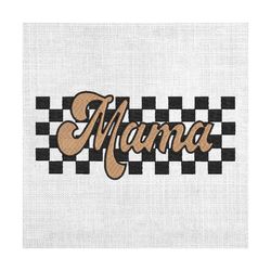mama mother day checkered patterns embroidery