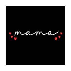 mama love heart ribbon mother day embroidery