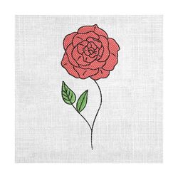 mini red rose flower mother day embroidery