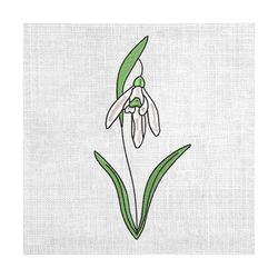 snowdrops mother day floral embroidery