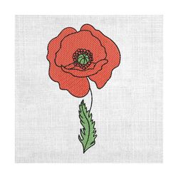 poppy flower mother day floral embroidery