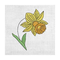 daffodil mother day floral embroidery