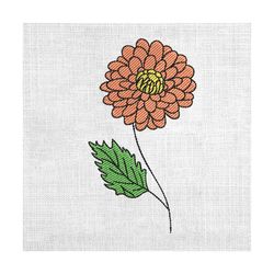 gerbera daisies mother day floral embroidery