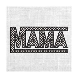 checkered mama retro mother day embroidery design