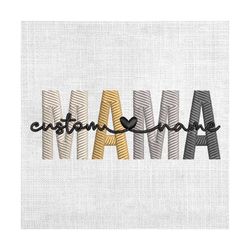 custome name mama retro mother day embroidery design