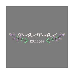 mama little flower branches mother day est 2024 embroidery