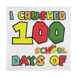 i crushed 100 days of school super mario bros embroidery