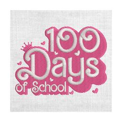 100 days of school barbie barbenheimer logo embroidery