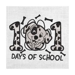 101 days of school dalmatians puppy dog embroidery