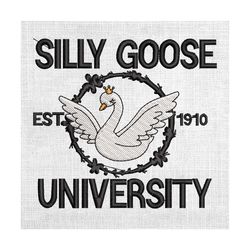 silly goose university est 1910 logo embroidery design