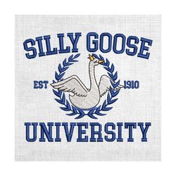silly goose university est 1910 funny duck embroidery