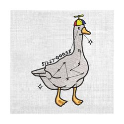 naive silly goose funny silly goose kid embroidery design
