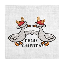 funny silly goose merry christmas embroidery
