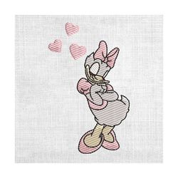 disney cute girl love daisy duck design embroidery