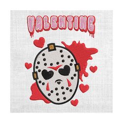 valentine day horror killer jason voorhees mask embroidery