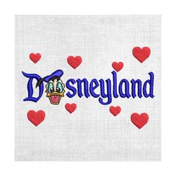 disneyland donald duck face love valentine embroidery