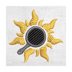 frying pan sun design pes embroidery