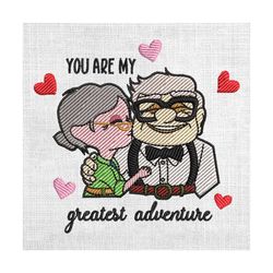 your are my greatest adventure up movie couple embroidery