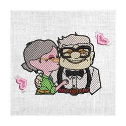 up movie valentine love couple embroidery