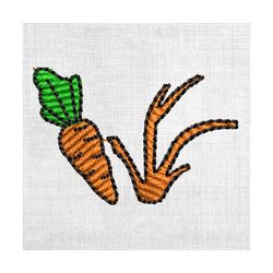 cartoon vegetables carrot design embroidery