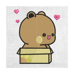teddy bear in the box couple matching embroidery