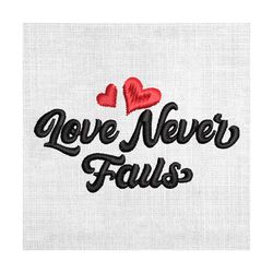 love never falls valentine day sayings embroidery