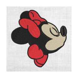 minnie mouse kissing couple matching embroidery
