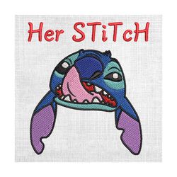 disney her stitch couple matching embroidery