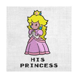 his princess peach super mario bros couple embroidery