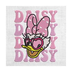 daisy duck face heart sunglasses embroidery