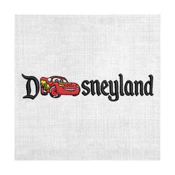 disneyland pixar cars lightning mcqueen embroidery design