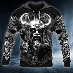 odin norse warrior viking 3d hoodie, all over print hoodie unisex