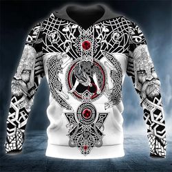 odin yinyang werewolves viking compass tattoo 3d hoodie, all over print hoodie unisex