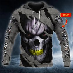 night stalker skull custom 3d hoodie, all over print hoodie unisex