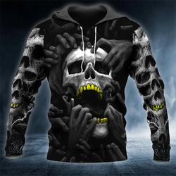 ghost hands corpses skull 3d hoodie, all over print hoodie unisex