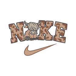 Brown cow x nike embroidery design, Nike embroidery, Embroidery file, Embroidery shirt, Nike design, embroidery design