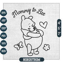Mommy To Bee Winnie The Pooh Embroidery ,Embroidery Files, Digital Embroidery Design