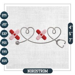 xoxo love nurse valentine day design embroidery