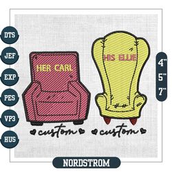 her carl his ellie custom name armchair couple embroidery