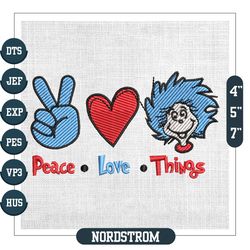 peace love things dr seuss design embroidery