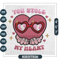 you stole my heart sunglasses valentine embroidery