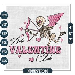 anti valentine club skeleton cupid embroidery