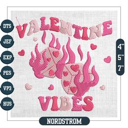 valentine vibes flaming love dice embroidery